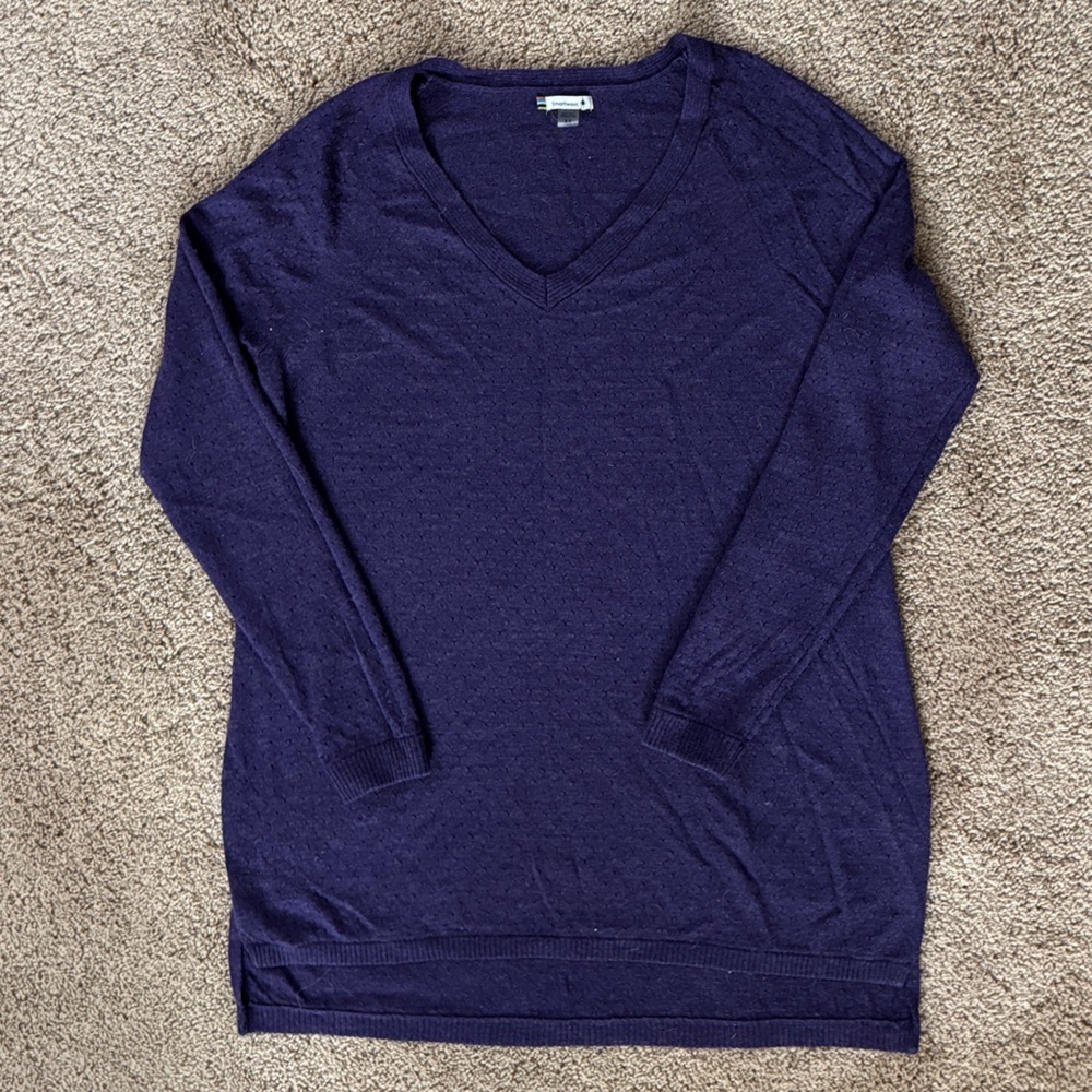 Smartwool Women's Deep Purple V-Neck Sweater